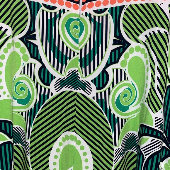 •CROWN & IVY•NWOT GREEN MULTI-PATTERNED 100% LINED SLEEVELESS DRESS SIZE MEDIUM - Picture 9 of 14